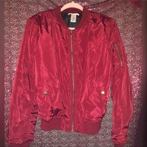 Burgundy/ cardinal bomber jacket